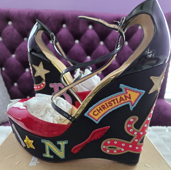 Women Christian Louboutin espadrilles sz 41 - Picture 2 of 4